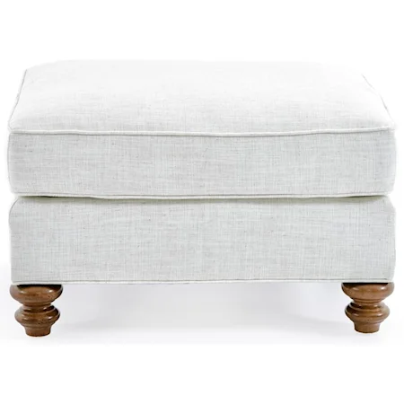 Quick Ship West Shore Ottoman with Turned Feet